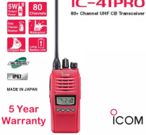 Icom IC-41PRO 80 Channel UHF CB - Red