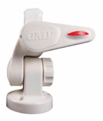 GME ABL014 Round Double Swivel Antenna Base with Lead - White